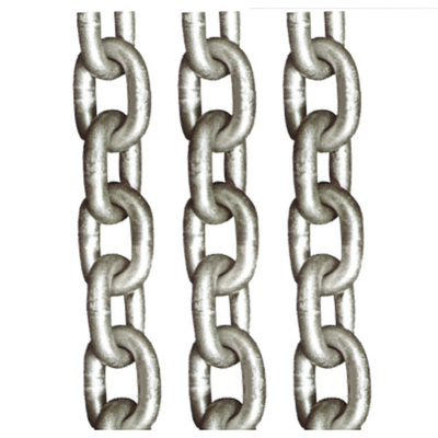 Rantai Tautan Baja Bulat M5 Ke M24 Rantai Tautan Panjang Galvanis Grade L 10mm