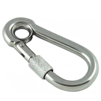 Stainless Steel Spring Snap Hook Dengan Lubang Sekrup 10 X 100MM Drop Forged