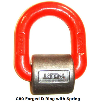 G80 Forged D Ring Weldable D Rings Dengan Baja Paduan Pegas 1.12T - 15T