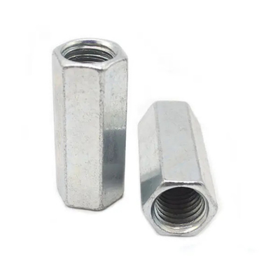 SS201 Hex Long Forged Eye Nut DIN6334 Coupling Nut Berlapis Seng Putih